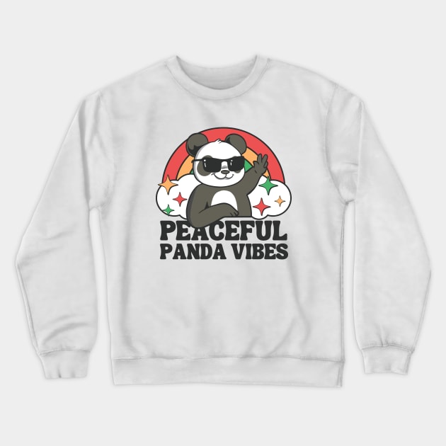 Peaceful Panda Vibes Crewneck Sweatshirt by Bruno Pires